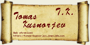 Tomas Kušnorjev vizit kartica